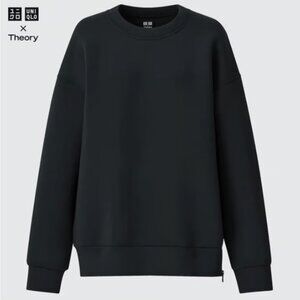 Theory x Uniqlo Ultra Stretch Sweatshirt Pullover Black – Iconic Zip Hem Unisex